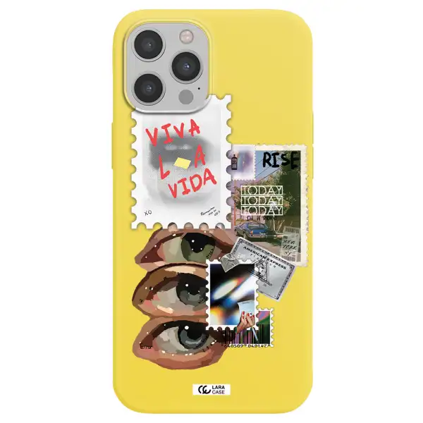 Stamp Apple iPhone 12 pro max Silicone canary yellow Case