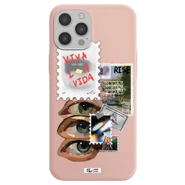 Stamp Apple iPhone 12 pro Silicone pastel pink Case