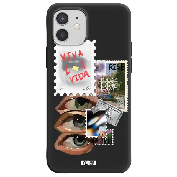 Stamp Apple iPhone 12 Silicone black Case