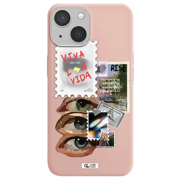 Stamp Apple iPhone 13 mini Silicone pastel pink Case