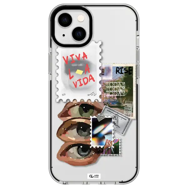 Stamp Apple iPhone 14 plus impact black border Case