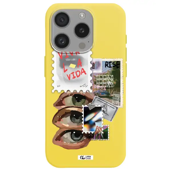 Stamp Apple Iphone 15 Pro Silicone Canary Yellow Case