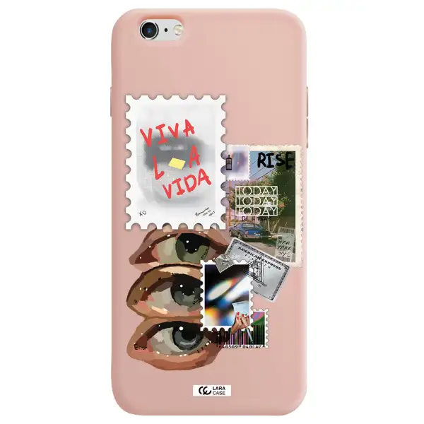 Stamp Apple iPhone 6S Silicone pastel pink Case