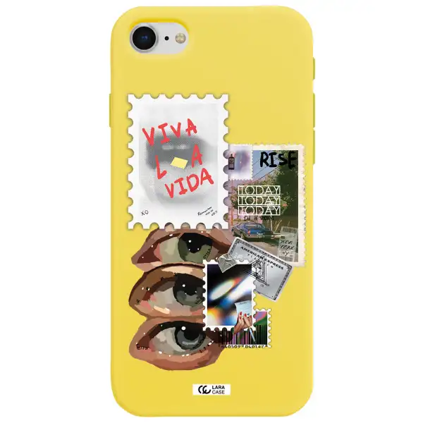 Stamp Apple iPhone se 2020 Silicone canary yellow Case