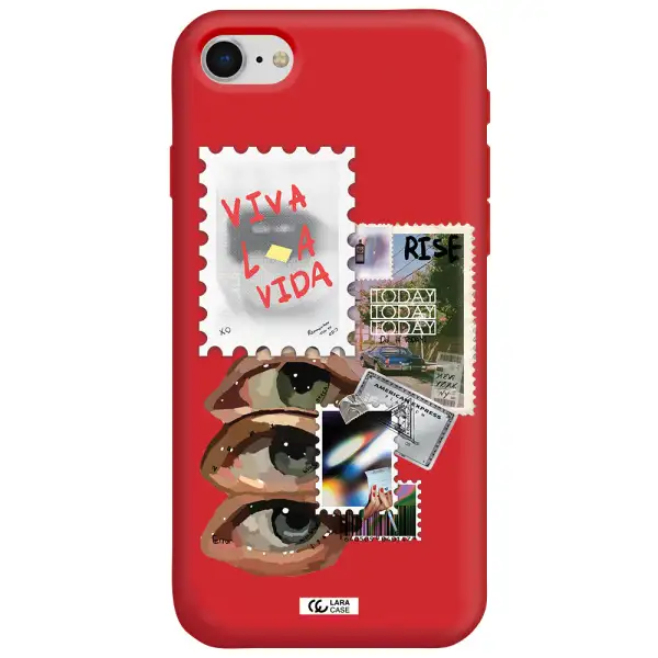 Stamp Apple iPhone se 2020 Silicone Imperial Red Case