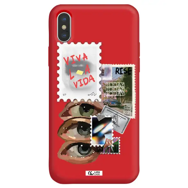 Stamp Apple iPhone X Silicone Imperial Red Case