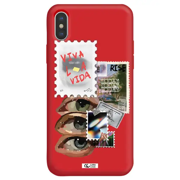 Stamp Apple iPhone XS Silicone Imperial Red Case