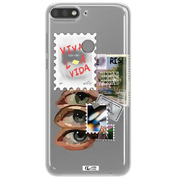 Stamp Huawei Y7 Prime 2018 Clear TPU Case