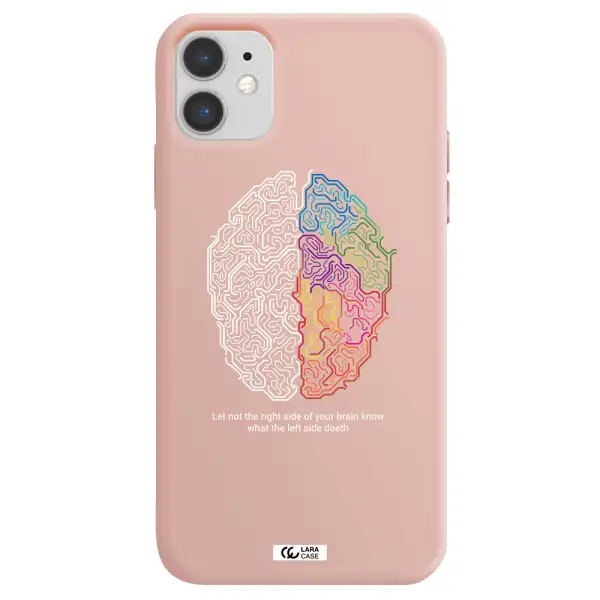 Brain Apple iPhone 11 Silicone pastel pink Case