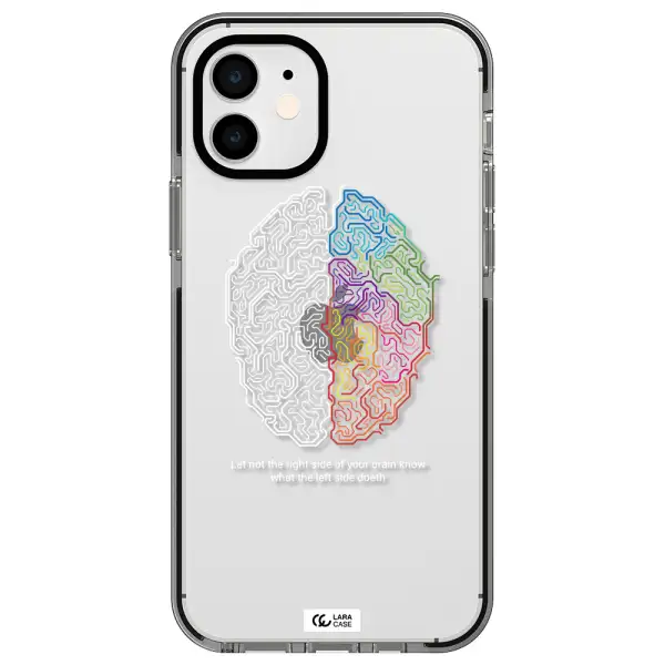 Brain Apple iPhone 12 impact black border Case
