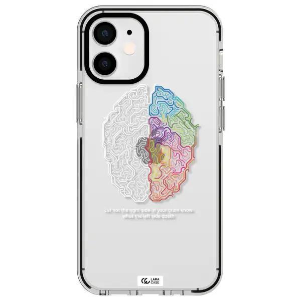 Brain Apple iPhone 12 mini impact black border Case