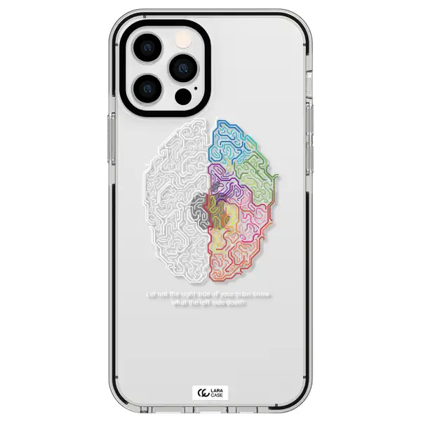 Brain Apple iPhone 12 pro impact black border Case