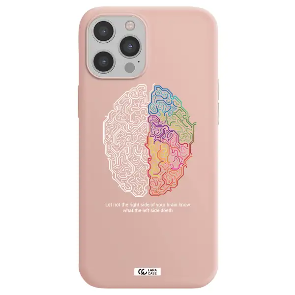 Brain Apple iPhone 12 pro max Silicone pastel pink Case