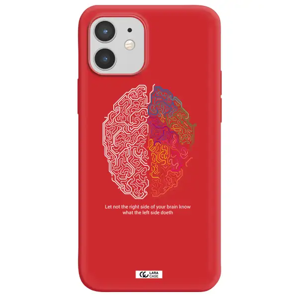 Brain Apple iPhone 12 Silicone Imperial Red Case
