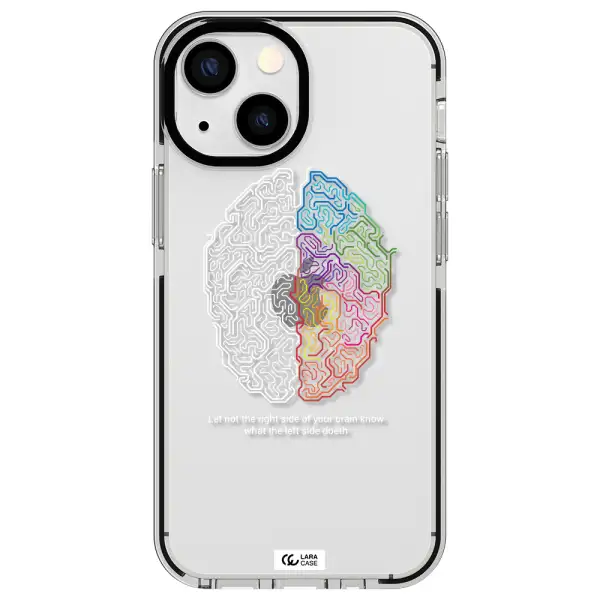 Brain Apple iPhone 13 mini impact black border Case