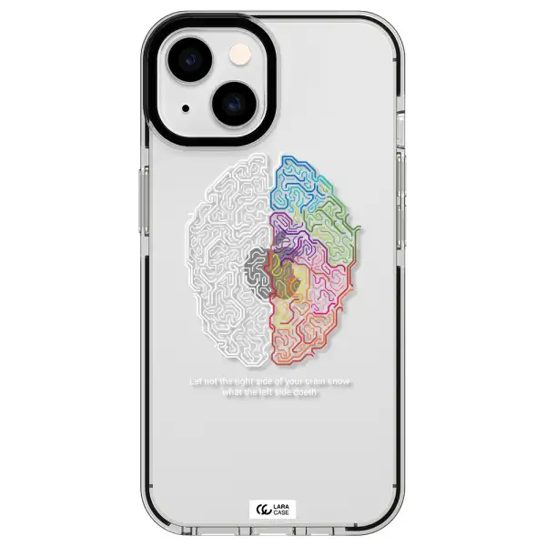 Brain Apple iPhone 14 impact black border Case