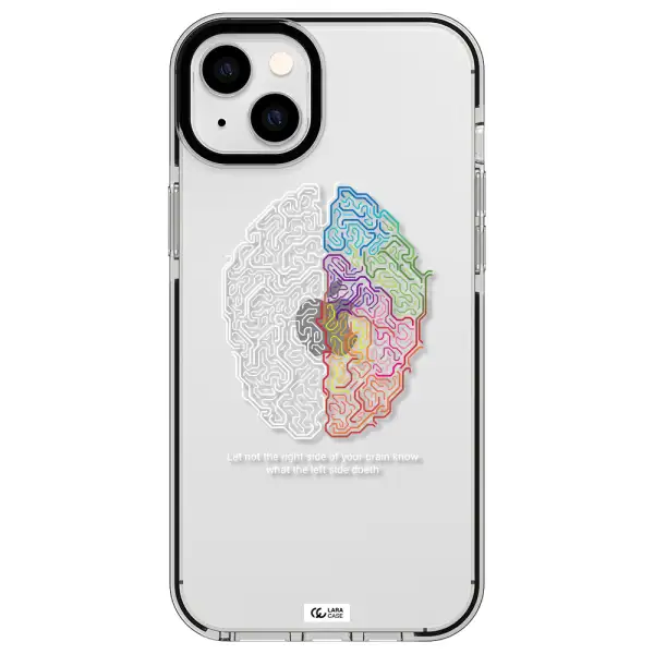 Brain Apple iPhone 14 plus impact black border Case