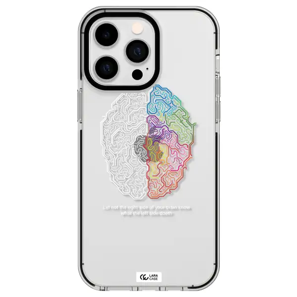 Brain Apple iPhone 14 pro max impact black border Case