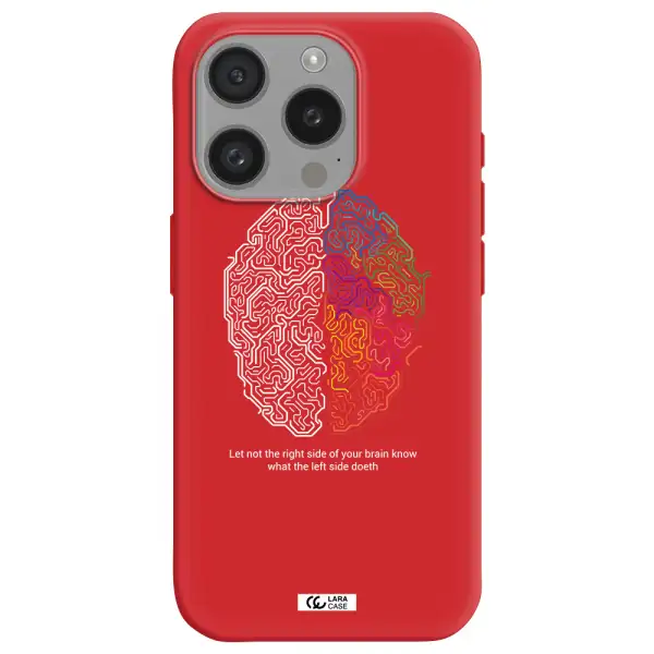 Brain Apple Iphone 15 Pro Silicone Imperial Red Case
