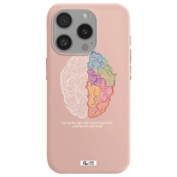 Brain Apple Iphone 15 Pro Silicone Pastel Pink Case