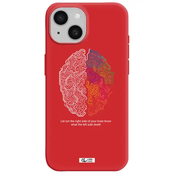 Brain Apple Iphone 15 Silicone Imperial Red Case
