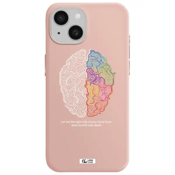Brain Apple Iphone 15 Silicone Pastel Pink Case