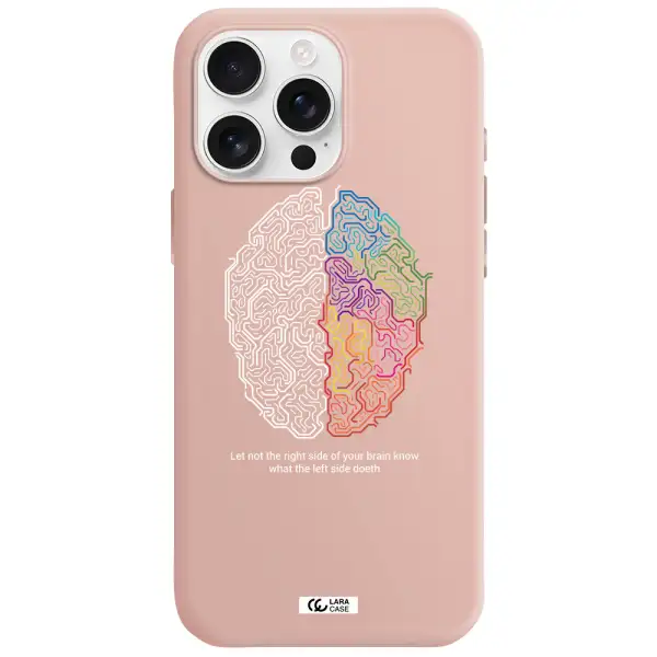 Brain Apple Iphone 16 Pro Max Silicone Pastel Pink Case