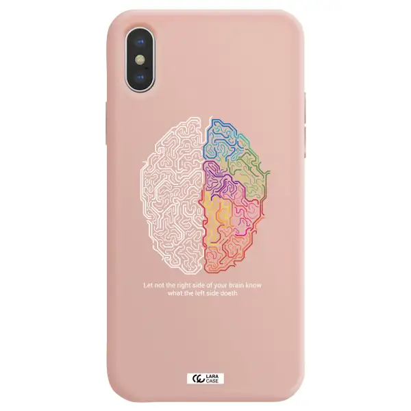 Brain Apple iPhone XS Silicone pastel pink Case