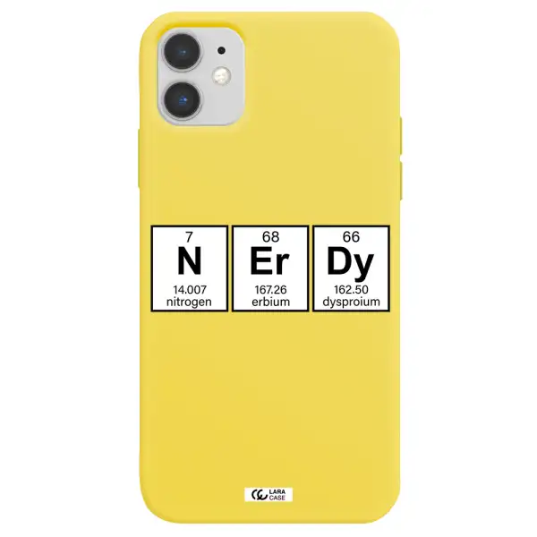 Nerdy Chemical Apple iPhone 11 Silicone canary yellow Case