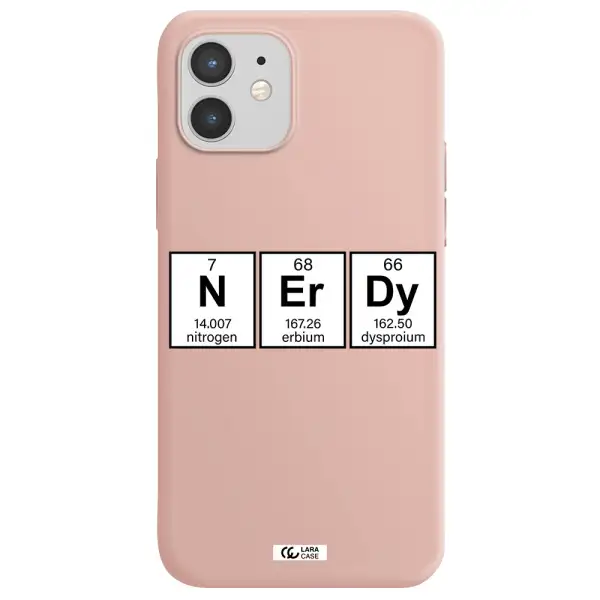 Nerdy Chemical Apple iPhone 12 mini Silicone pastel pink Case
