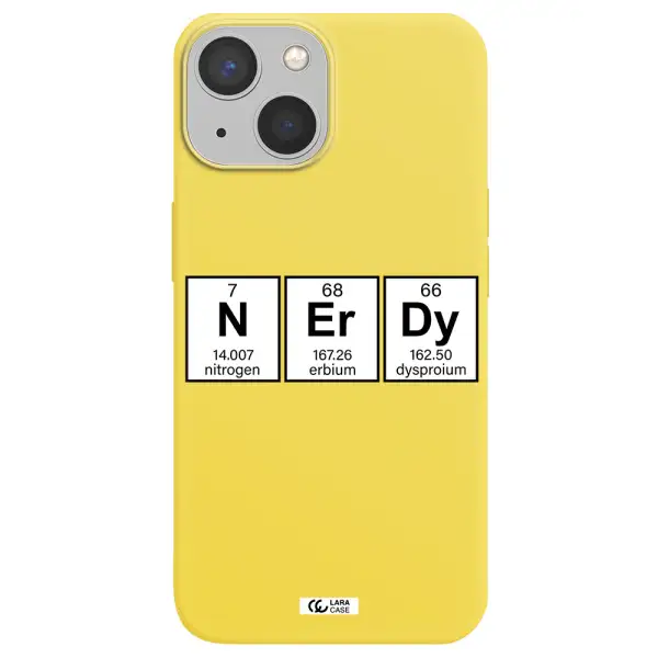 Nerdy Chemical Apple iPhone 13 Silicone canary yellow Case