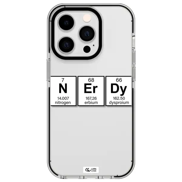 Nerdy Chemical Apple iPhone 14 pro impact black border Case