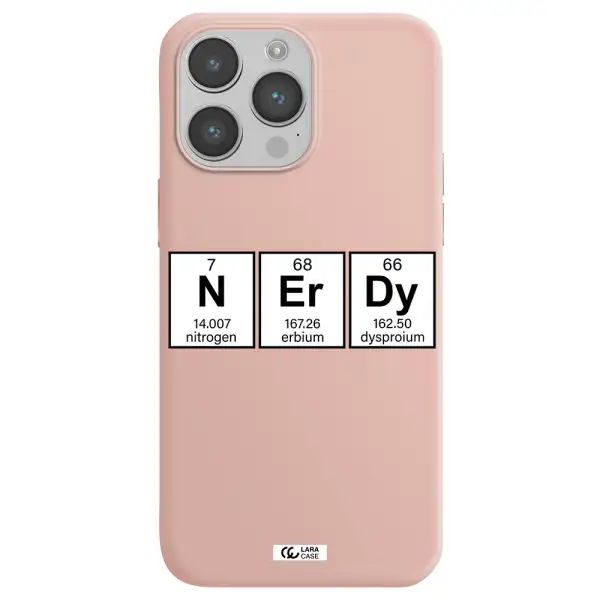 Nerdy Chemical Apple iPhone 14 pro max Silicone pastel pink Case