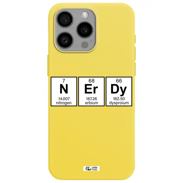 Nerdy Chemical Apple Iphone 15 Pro max Silicone canary yellow Case