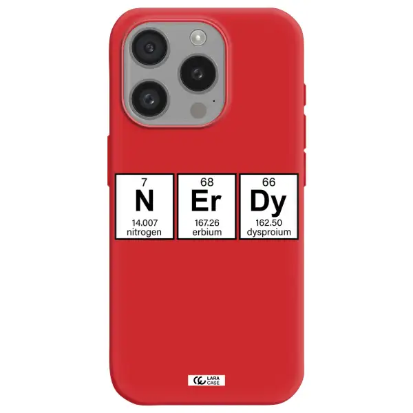 Nerdy Chemical Apple Iphone 15 Pro Silicone Imperial Red Case