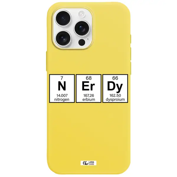 Nerdy Chemical Apple Iphone 16 Pro Max Silicone Canary Yellow Case