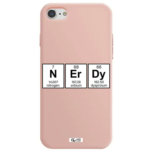 Nerdy Chemical Apple iPhone 7 Silicone pastel pink Case