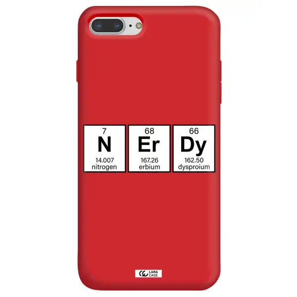 Nerdy Chemical Apple iPhone 8 plus Silicone Imperial Red Case