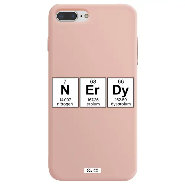 Nerdy Chemical Apple iPhone 8 plus Silicone pastel pink Case