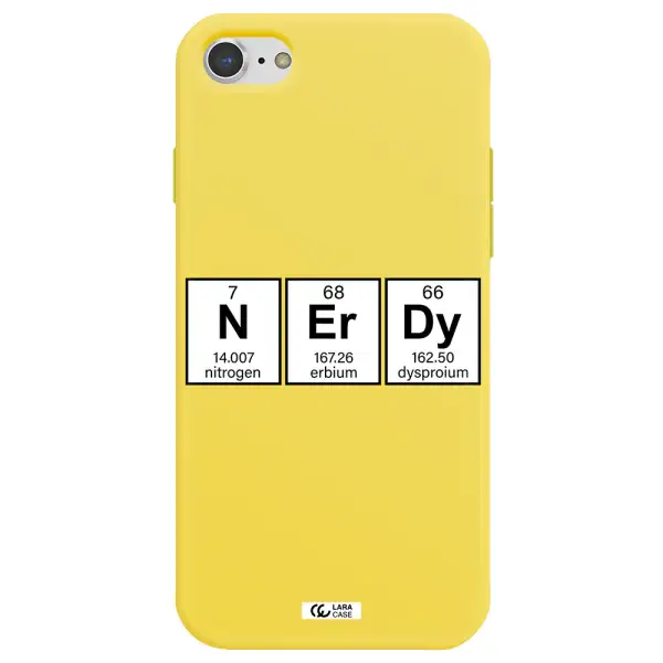 Nerdy Chemical Apple iPhone 8 Silicone canary yellow Case