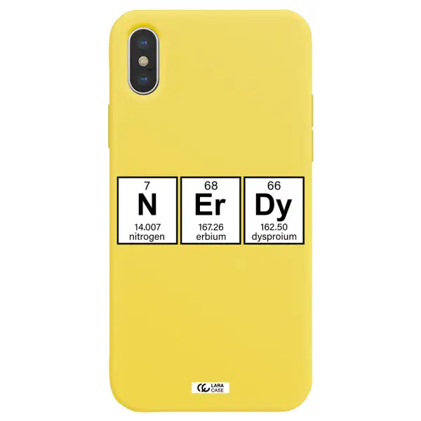Nerdy Chemical Apple iPhone X Silicone canary yellow Case