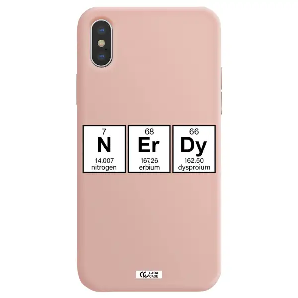 Nerdy Chemical Apple iPhone X Silicone pastel pink Case