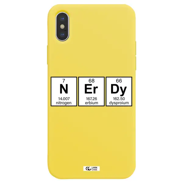 Nerdy Chemical Apple iPhone XS Silicone canary yellow Case