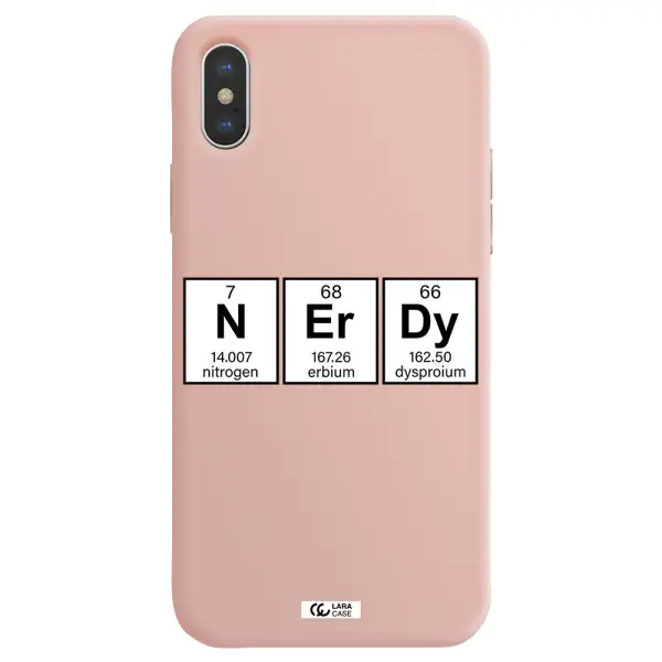 Nerdy Chemical Apple iPhone XS Silicone pastel pink Case