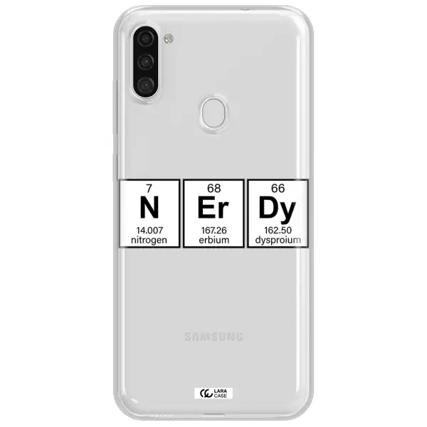 Nerdy Chemical Samsung A11 Clear TPU Case