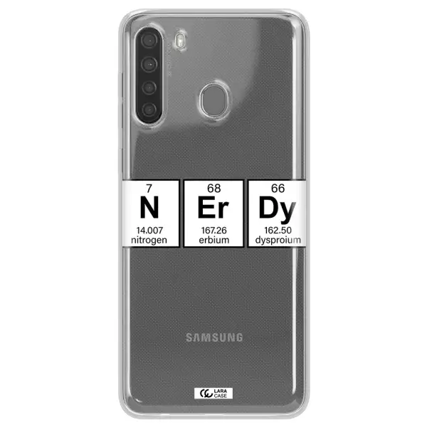 Nerdy Chemical Samsung A21 Clear TPU Case