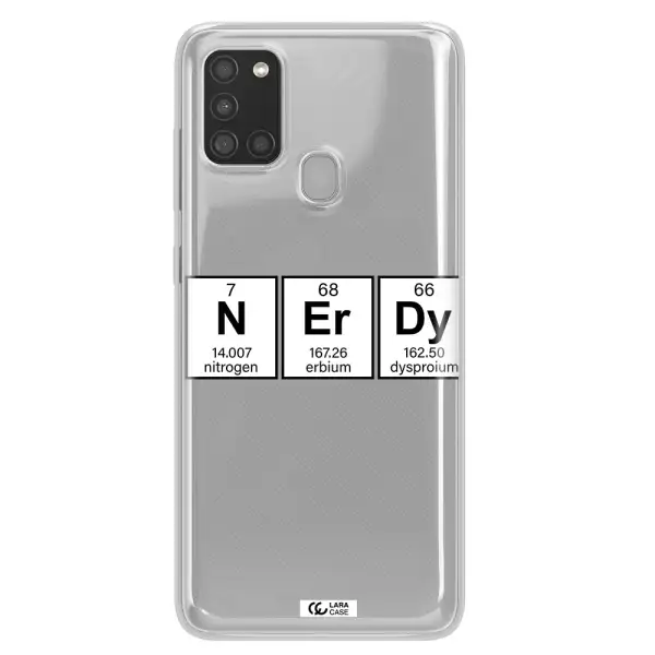 Nerdy Chemical Samsung A21S Clear TPU Case
