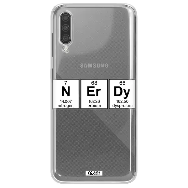 Nerdy Chemical Samsung A30S Clear TPU Case