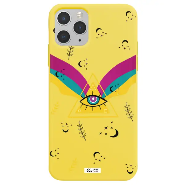 One-Eyed Pyramid Apple iPhone 11 pro Silicone canary yellow Case