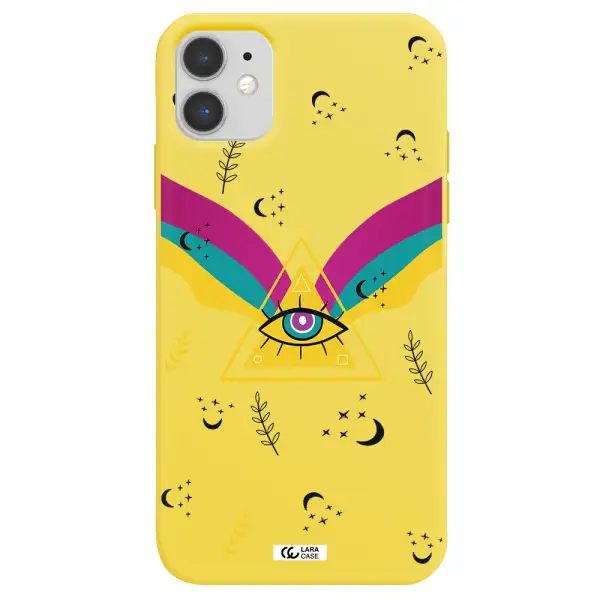 One-Eyed Pyramid Apple iPhone 11 Silicone canary yellow Case